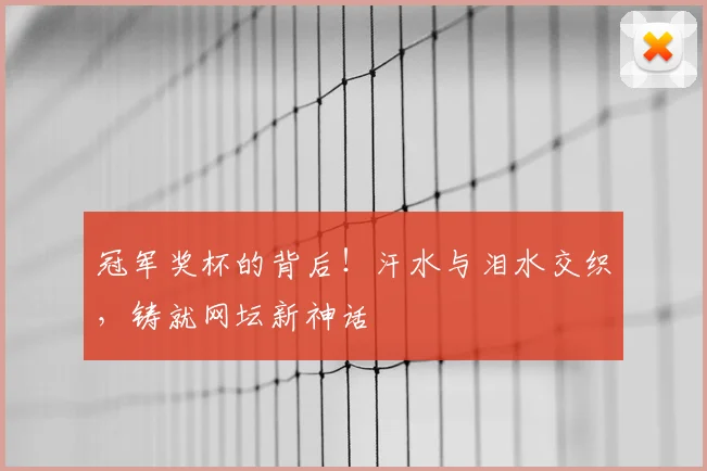 冠军奖杯的背后!汗水与泪水交织,铸就网坛新神话